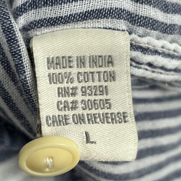 True Grit Short Sleeve Flannel Shirt Mens Large Blue White Western Button Down - Picture 3 of 7